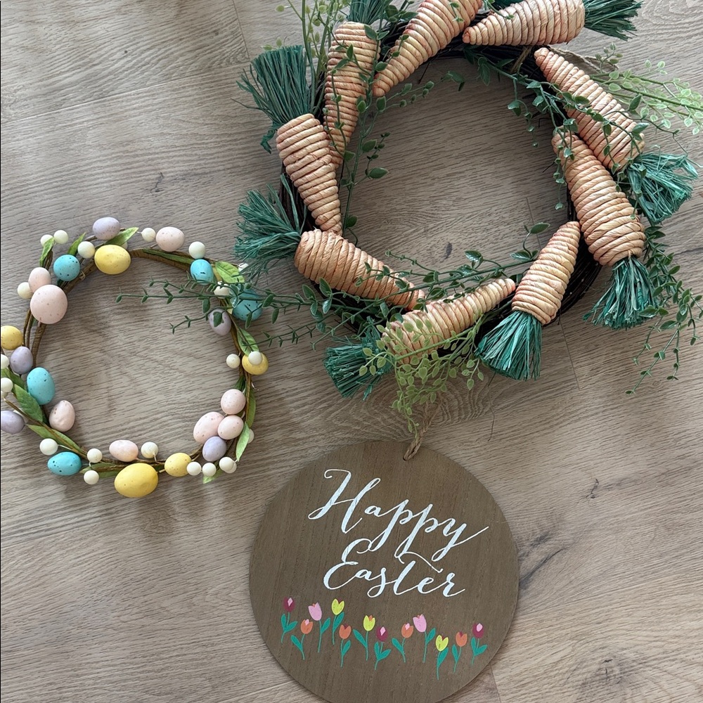 Easter Carrot & Egg Wreath Set - Pastel